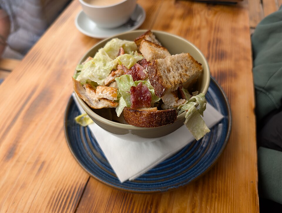 Photo: Chicken Caesar salad